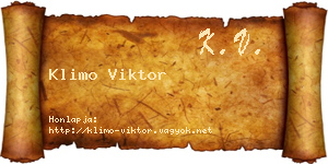 Klimo Viktor névjegykártya